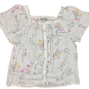 Lucky Brand Women's Floral Button Down Blouse